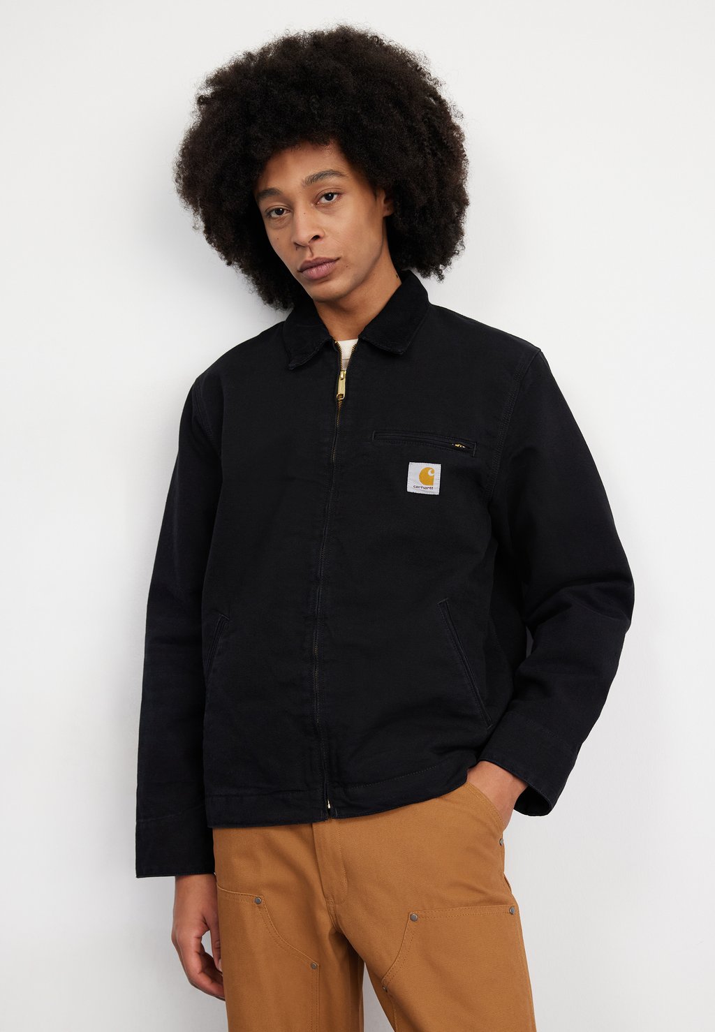 Легкая куртка Detroit Jacket Carhartt WIP, цвет black / black aged canvas цена и фото