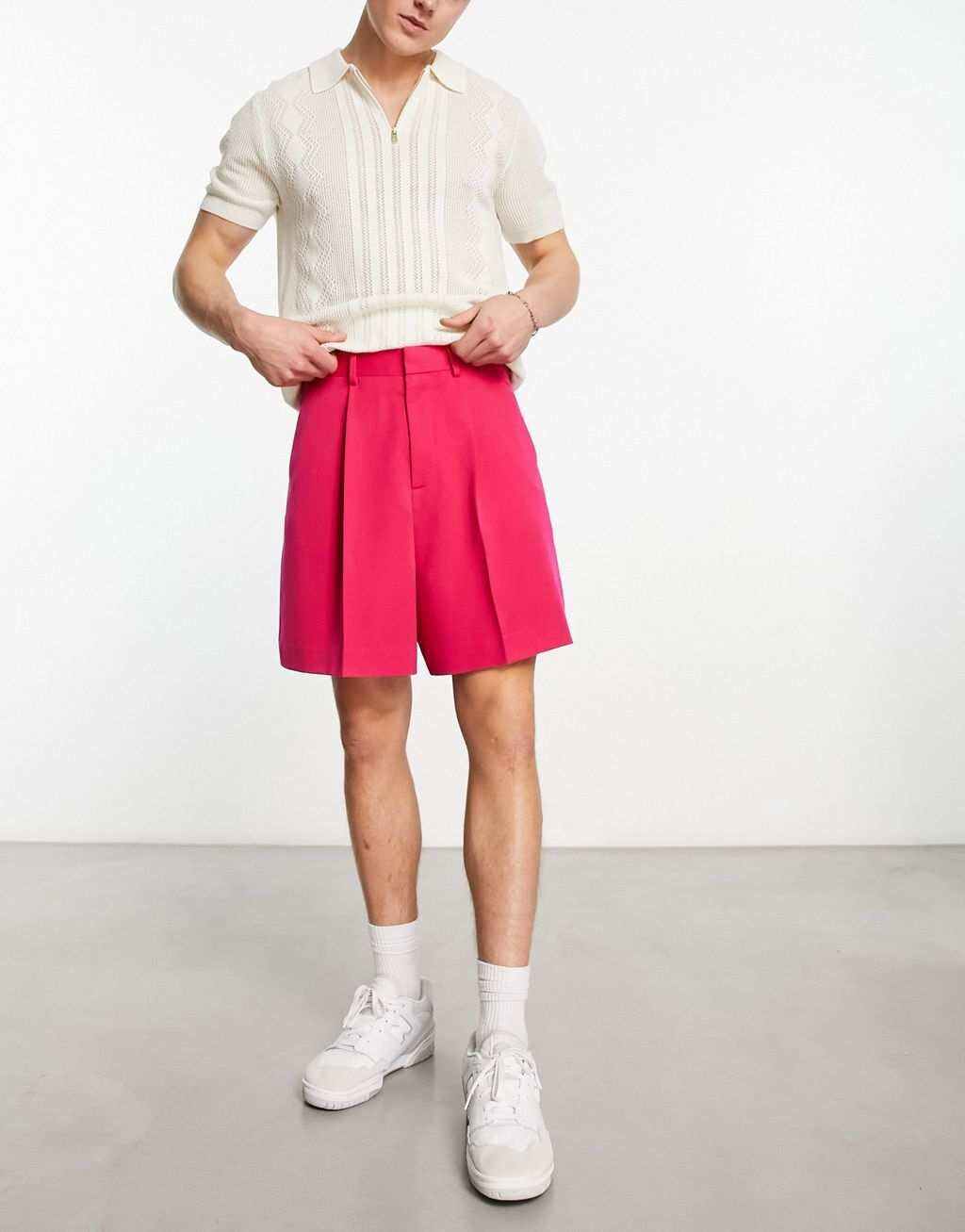 

Розовые укороченные шорты-бермуды ASOS DESIGN