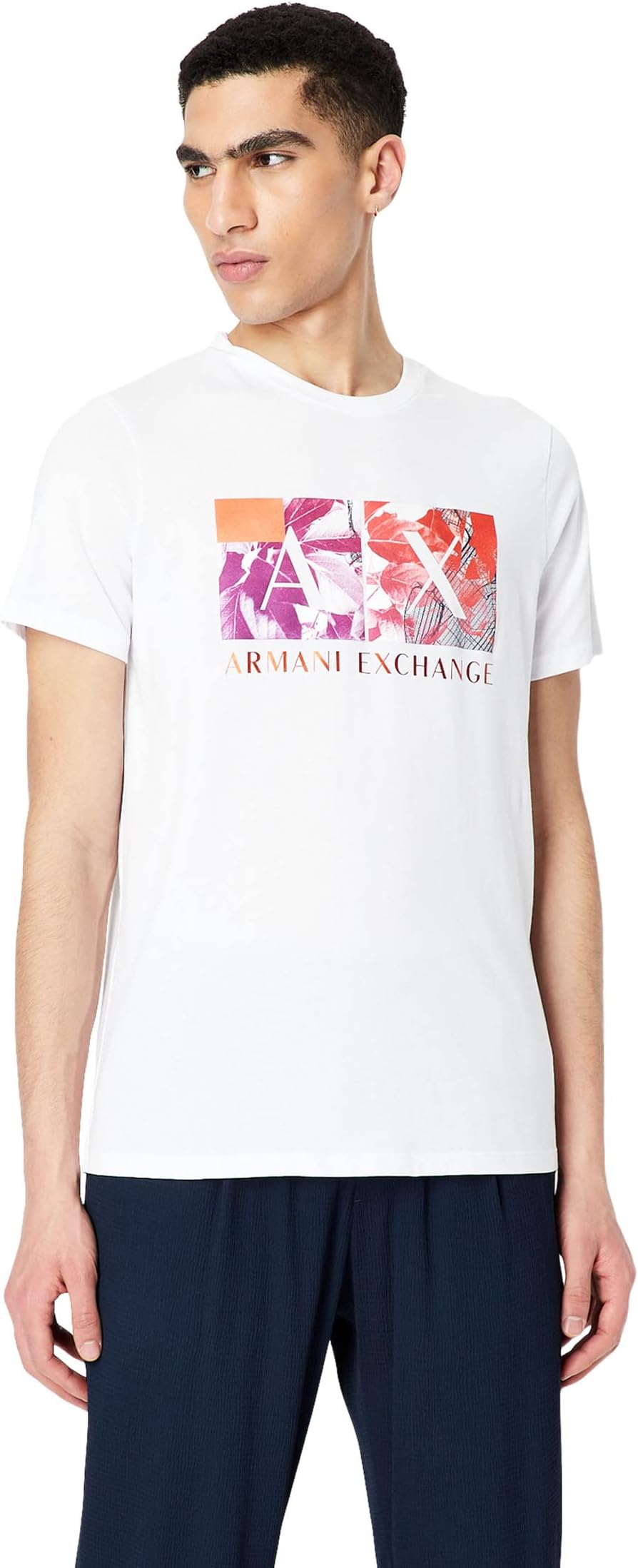 

Футболка с логотипом и принтом Box Armani Exchange, белый