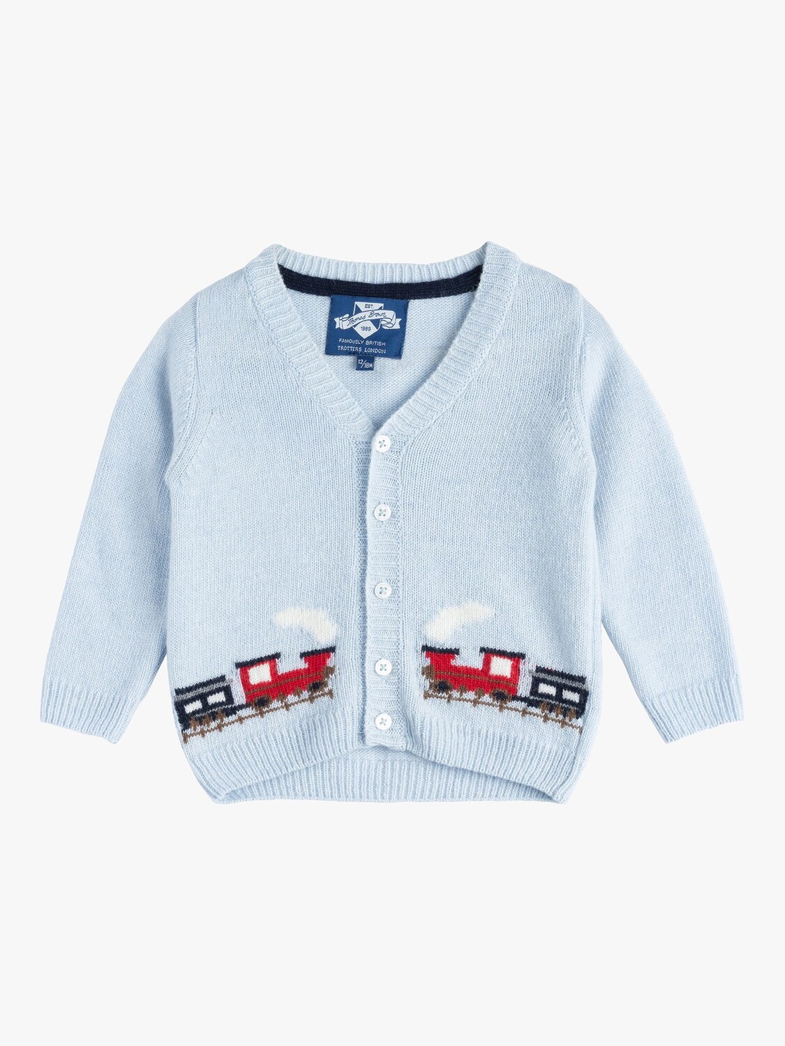 

Кардиган из кашемира со шлейфом Trotters Baby Thomas, бледно-голубой