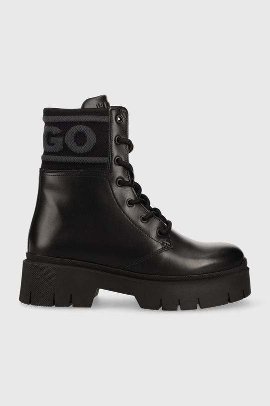 Кожаные байкерские ботинки Kris Hugo, черный кожаные ботинки челси kris hugo черный