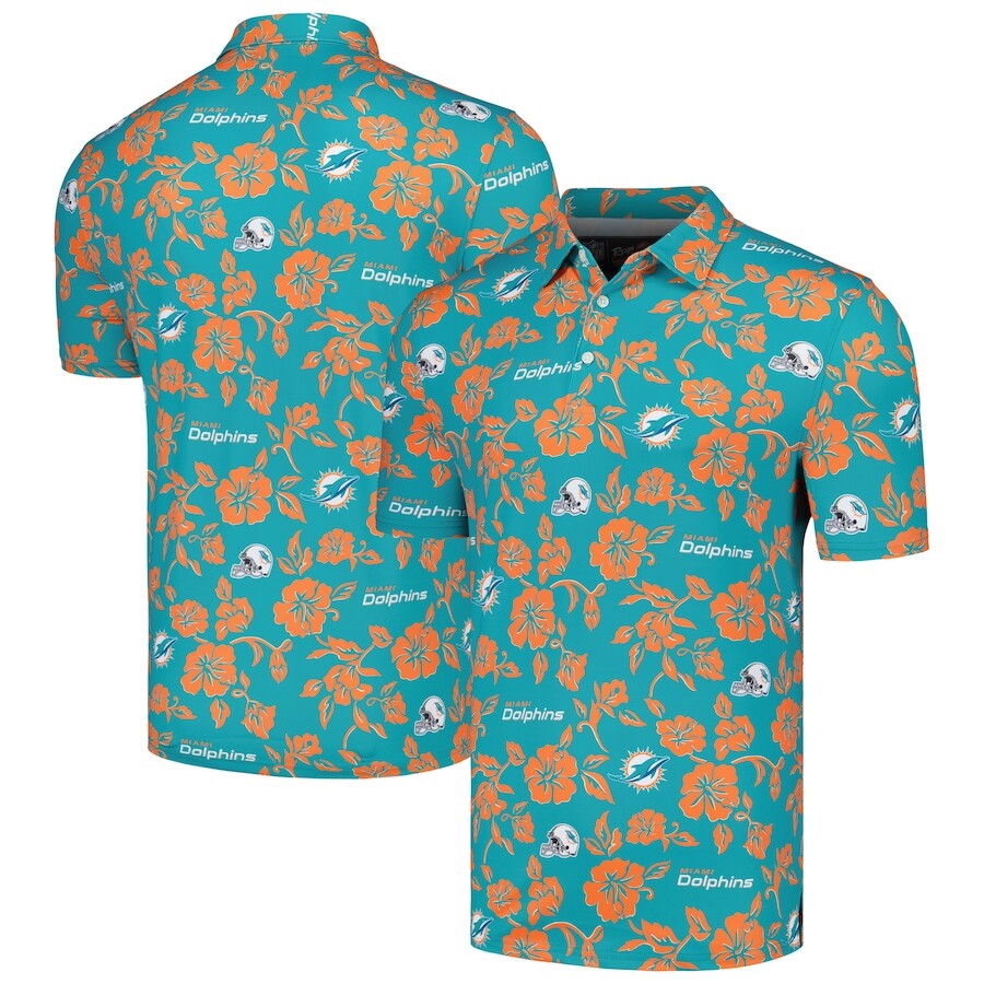 

Поло с коротким рукавом Reyn Spooner Miami Dolphins, аква
