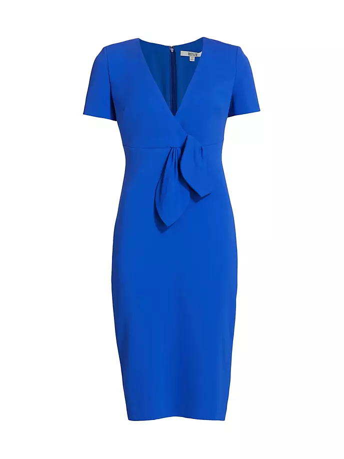 

Платье-футляр с V-образным вырезом Badgley Mischka, цвет marine