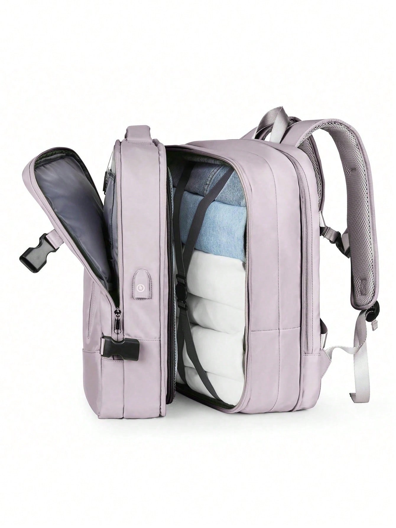 Мужской модный многофункциональный рюкзак большой вместимости с выдвижными лямками и множеством карманов для путешествий и компьютера, пыльный розовый рюкзак мужской нейлоновый многофункциональный большой емкости