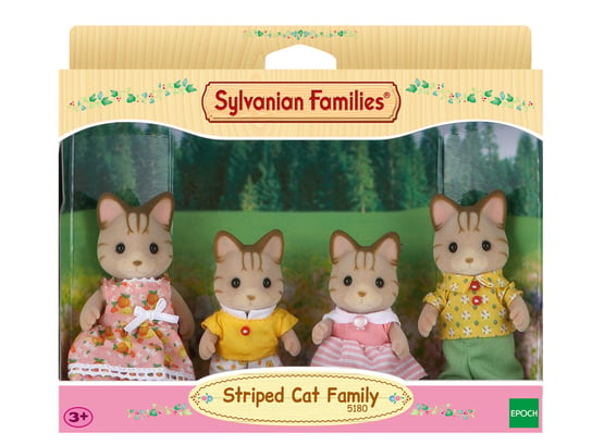 Sylvanian Families, коллекционные фигурки, семейный набор полосатых кошек