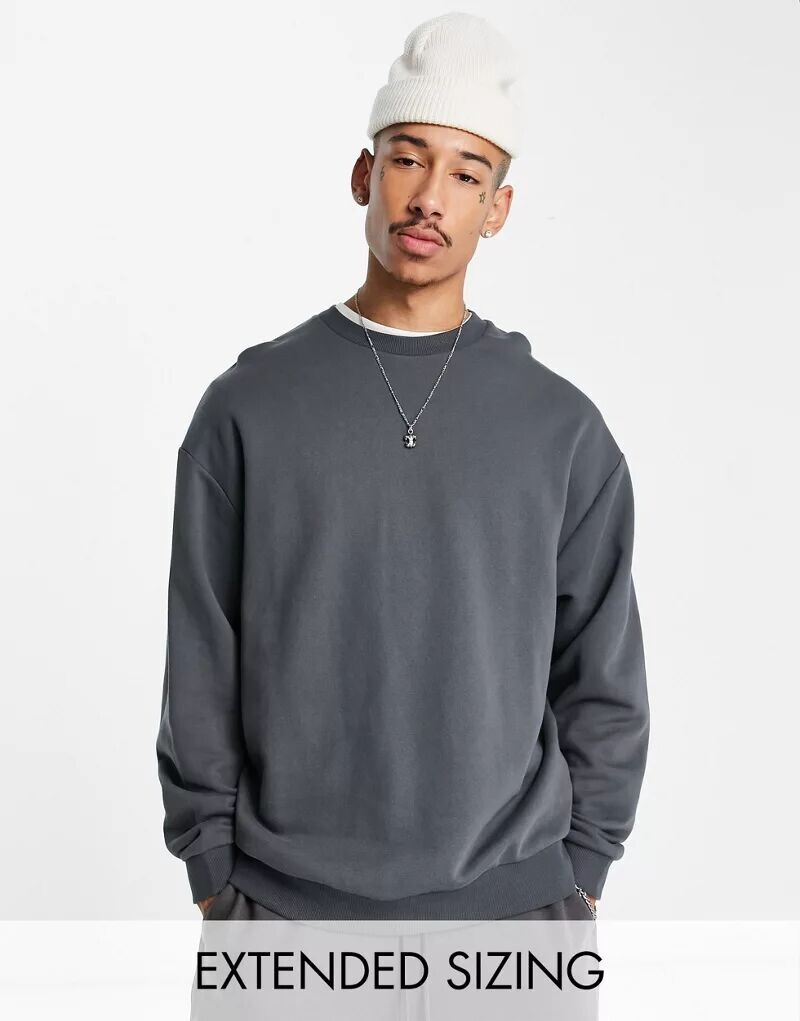 

Черный свитшот оверсайз ASOS