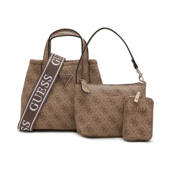 

Миниатюрная сумка-тоут 3 в 1 Latona Guess, коричневый
