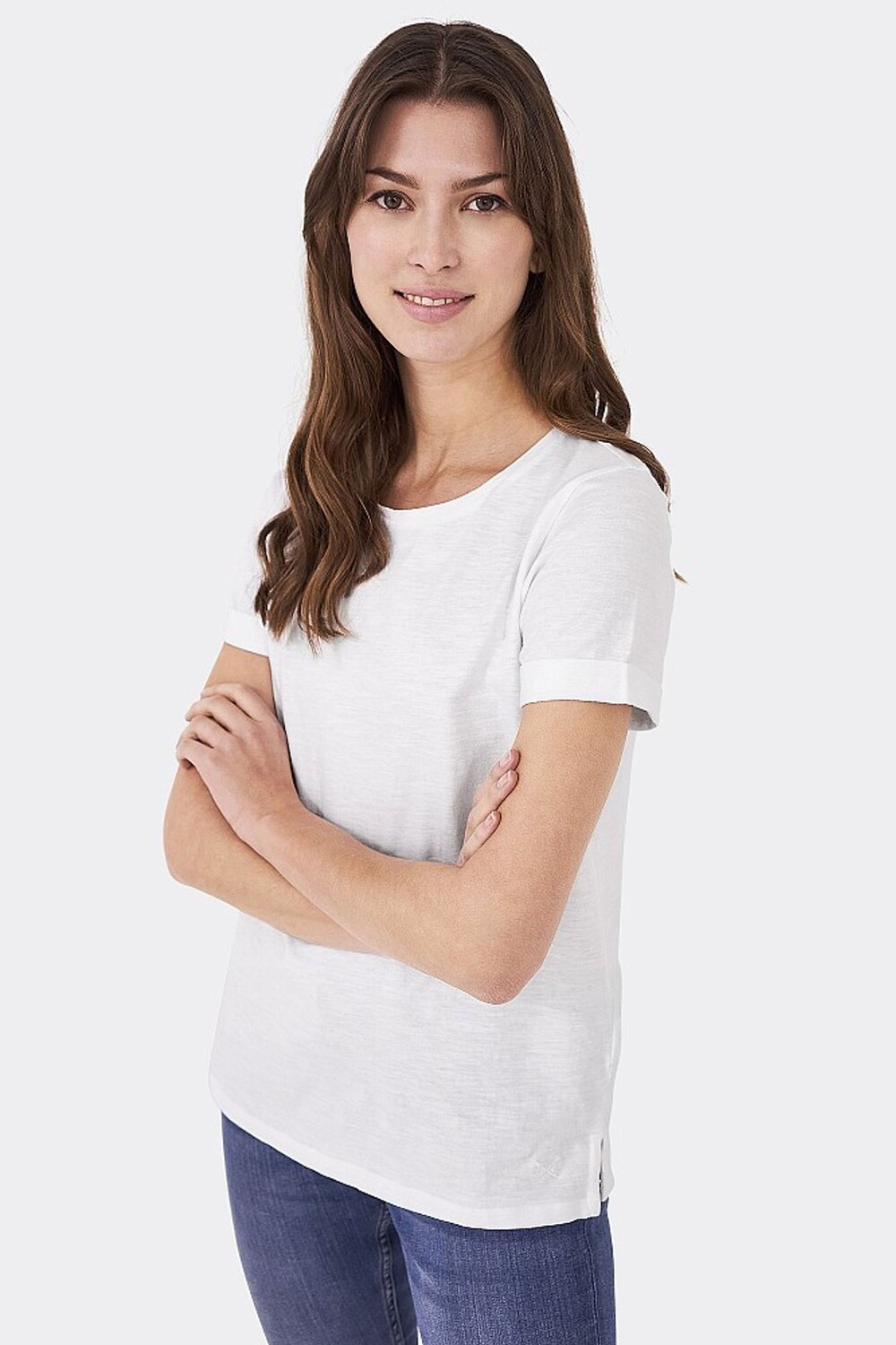 

Белая хлопковая футболка свободного кроя Crew Clothing Company, белый