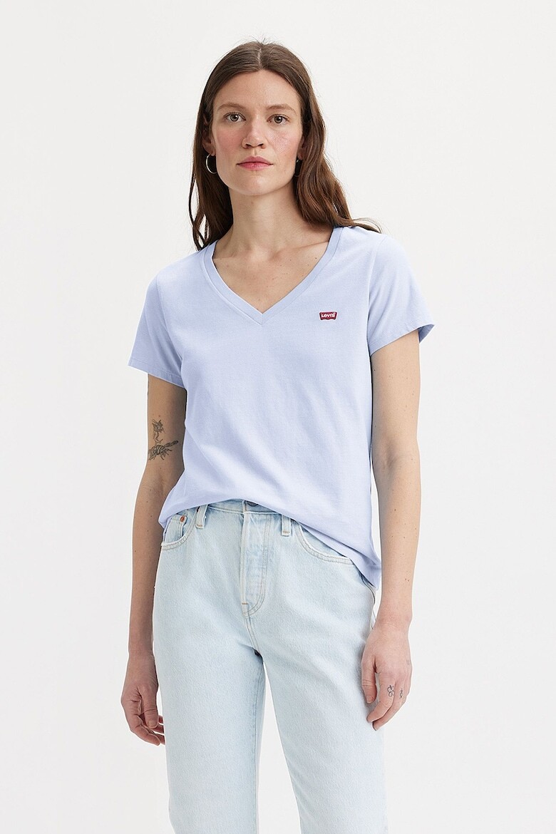 

Хлопковая футболка с заостренным вырезом Levi'S, синий