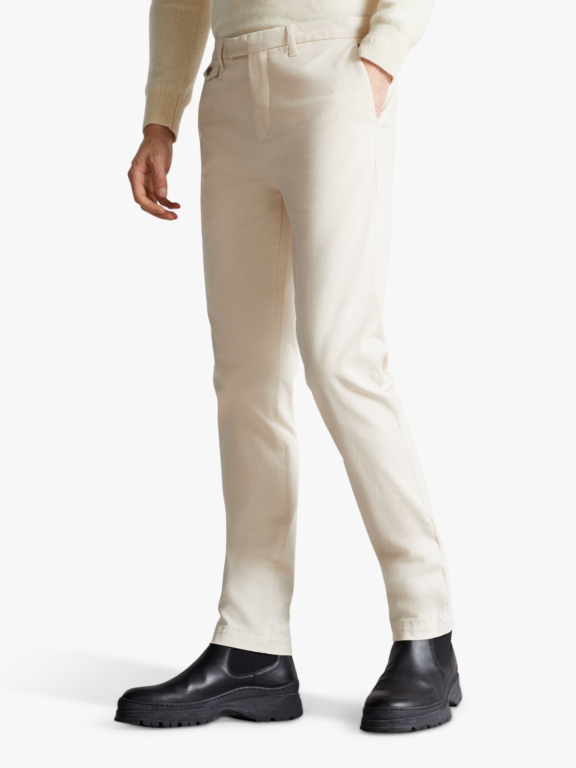 

Брюки-чиносы узкого кроя Ted Baker Genay, белые, Белый