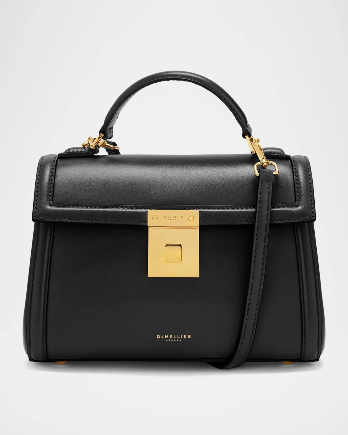 

Кожаная сумка через плечо с клапаном Paris Demellier, цвет Black Smooth