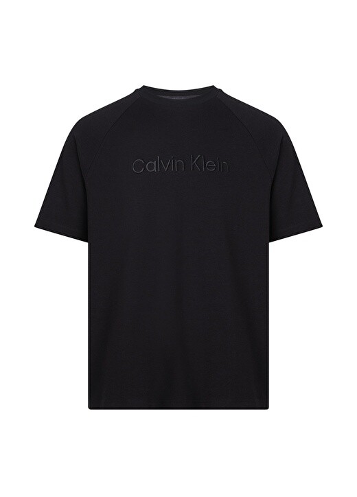 

Черная мужская футболка с круглым вырезом Calvin Klein, Черный
