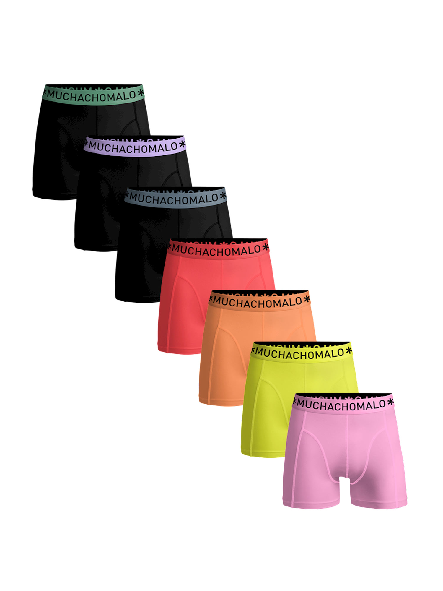 Боксеры Muchachomalo 7er-Set: Boxershorts, цвет Black/Black/Black/Pink/Orange/Yellow/Pink цена и фото