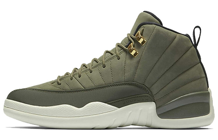 

Air Jordan 12 Chris Paul Мужские винтажные баскетбольные кроссовки Оливковый холст/черный парус