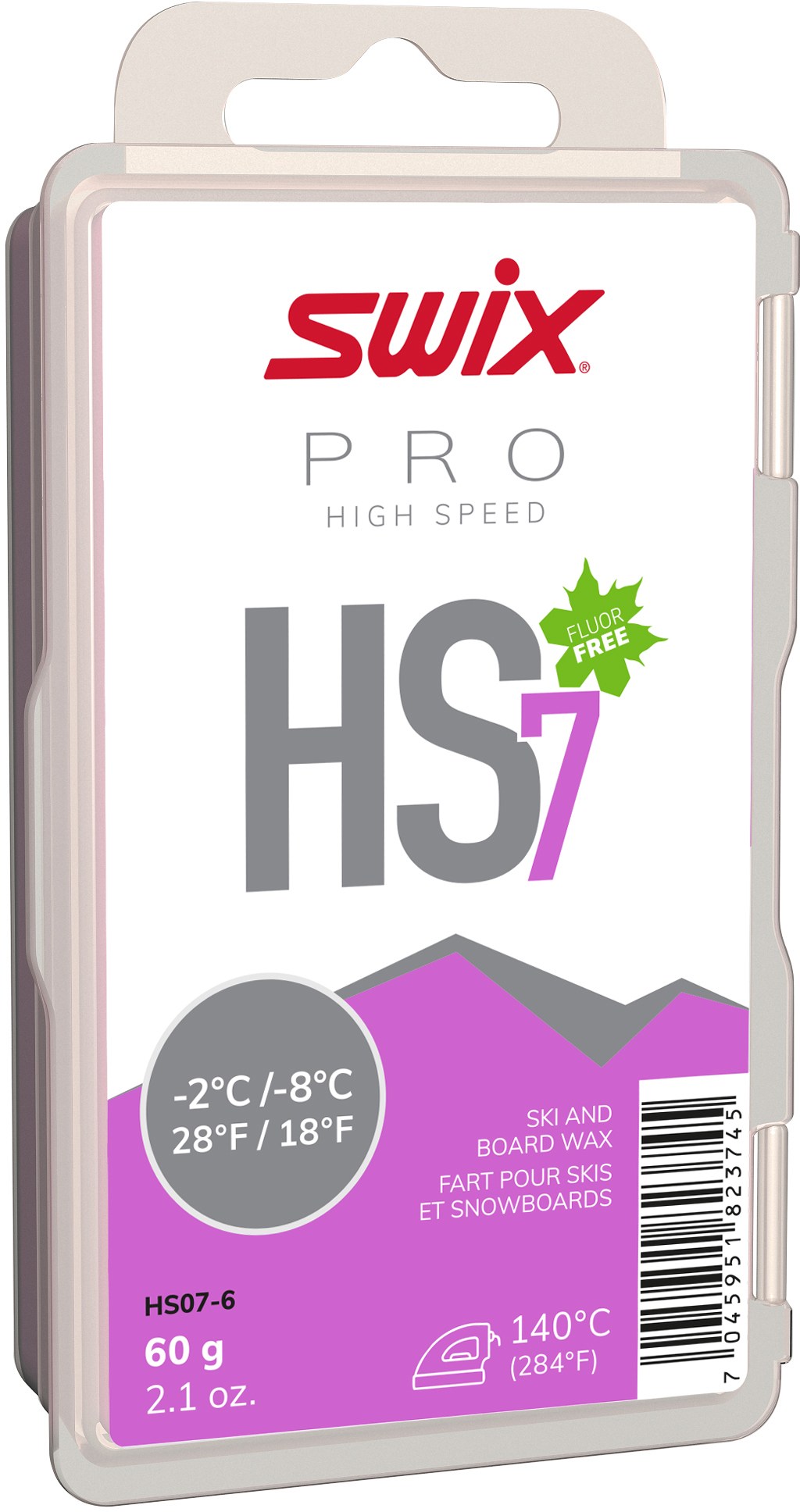 HS7 Фиолетовый воск для температуры от 18 до 28 градусов F — 60 г Swix низкофторовый парафин swix lf07x violet 2° 8°с 60 г