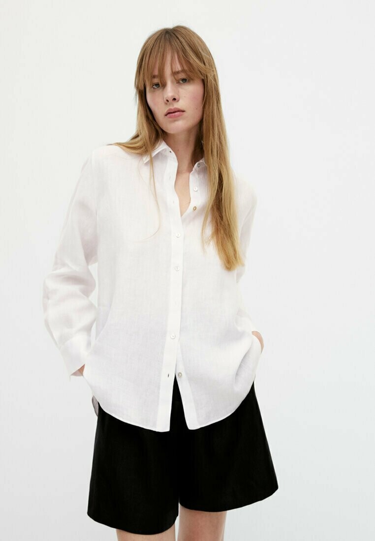 

Блузка на пуговицах Massimo Dutti, белый
