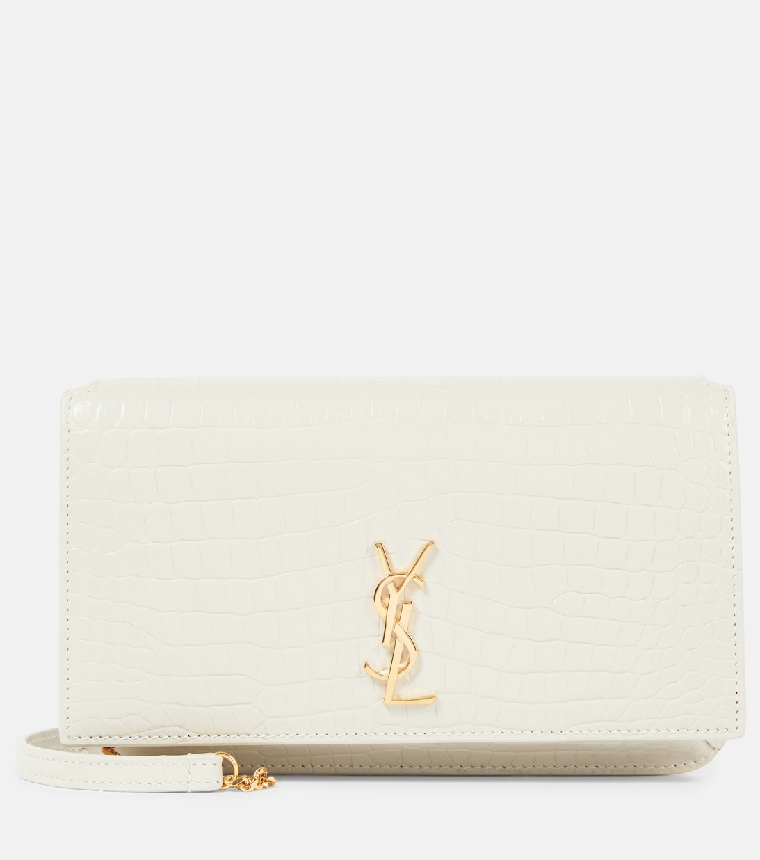 Кожаная сумка через плечо Cassandre для iPhone Saint Laurent, белый