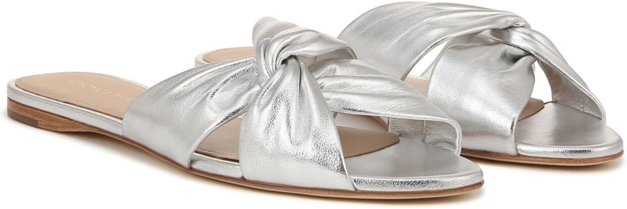 

Сандалии Veronica Beard Seraphina Flat Slides, цвет Silver Leather