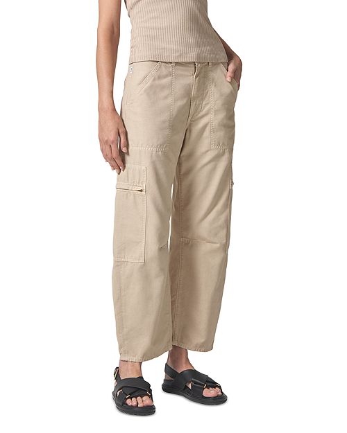 Хлопковые брюки-карго с низкой посадкой Marcelle Citizens of Humanity, цвет Tan/Beige