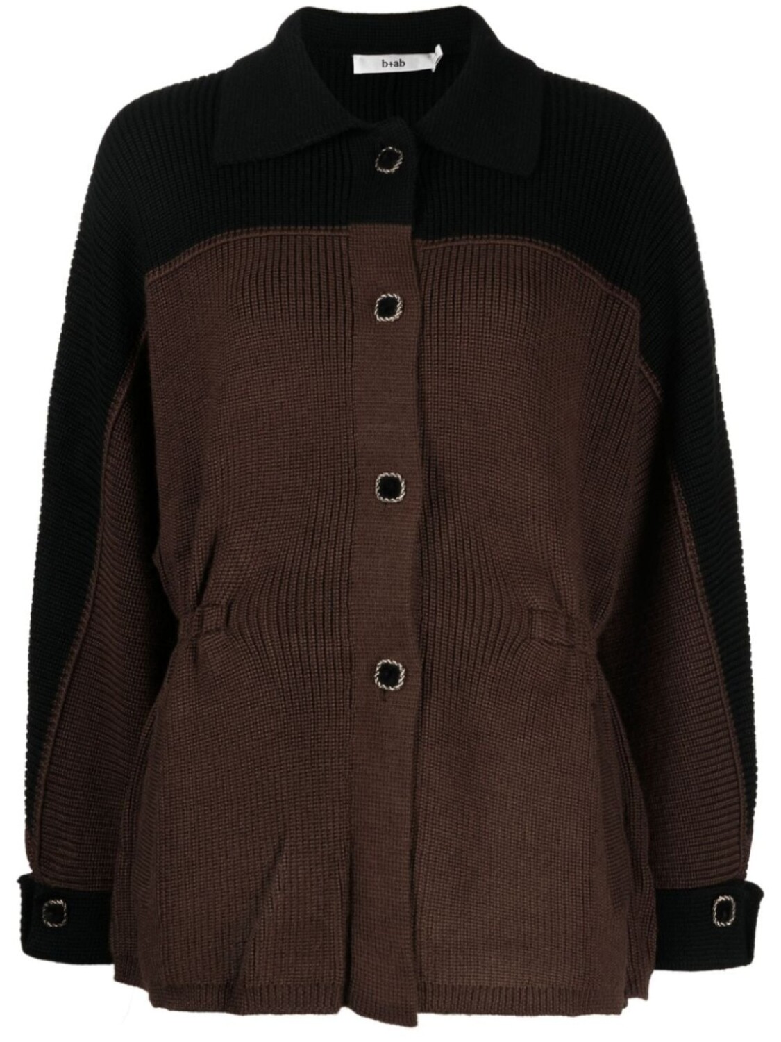

B+Ab colour-block button-up cardigan, коричневый