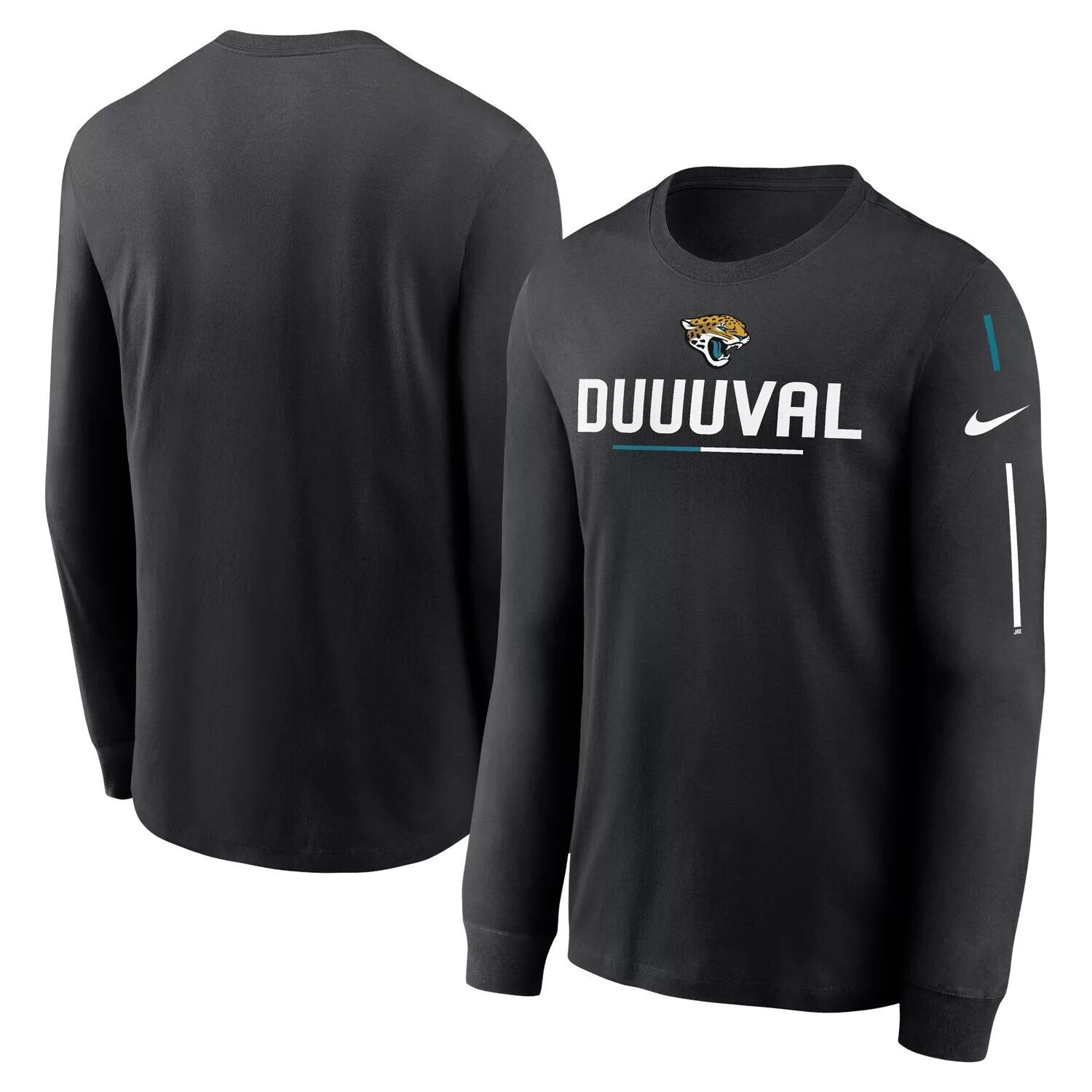 

Мужская черная футболка с длинным рукавом и надписью Jacksonville Jaguars Team Nike, Черный