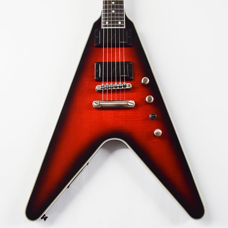 Электрогитара Epiphone Dave Mustaine Prophecy Flying V Figured Electric Guitar - Aged Dark Red Burst