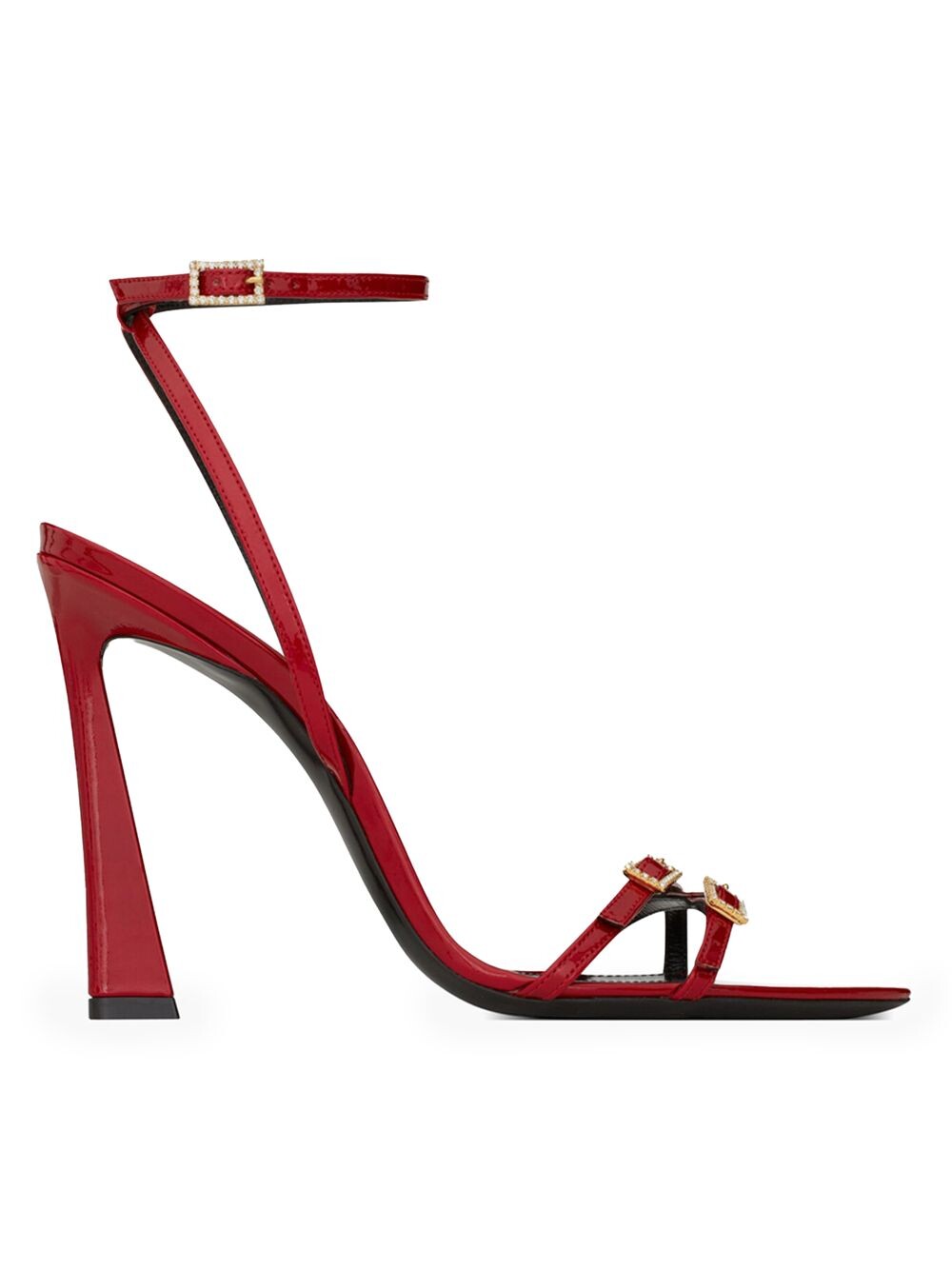 

Сандалии Lila из лакированной кожи Saint Laurent, красный