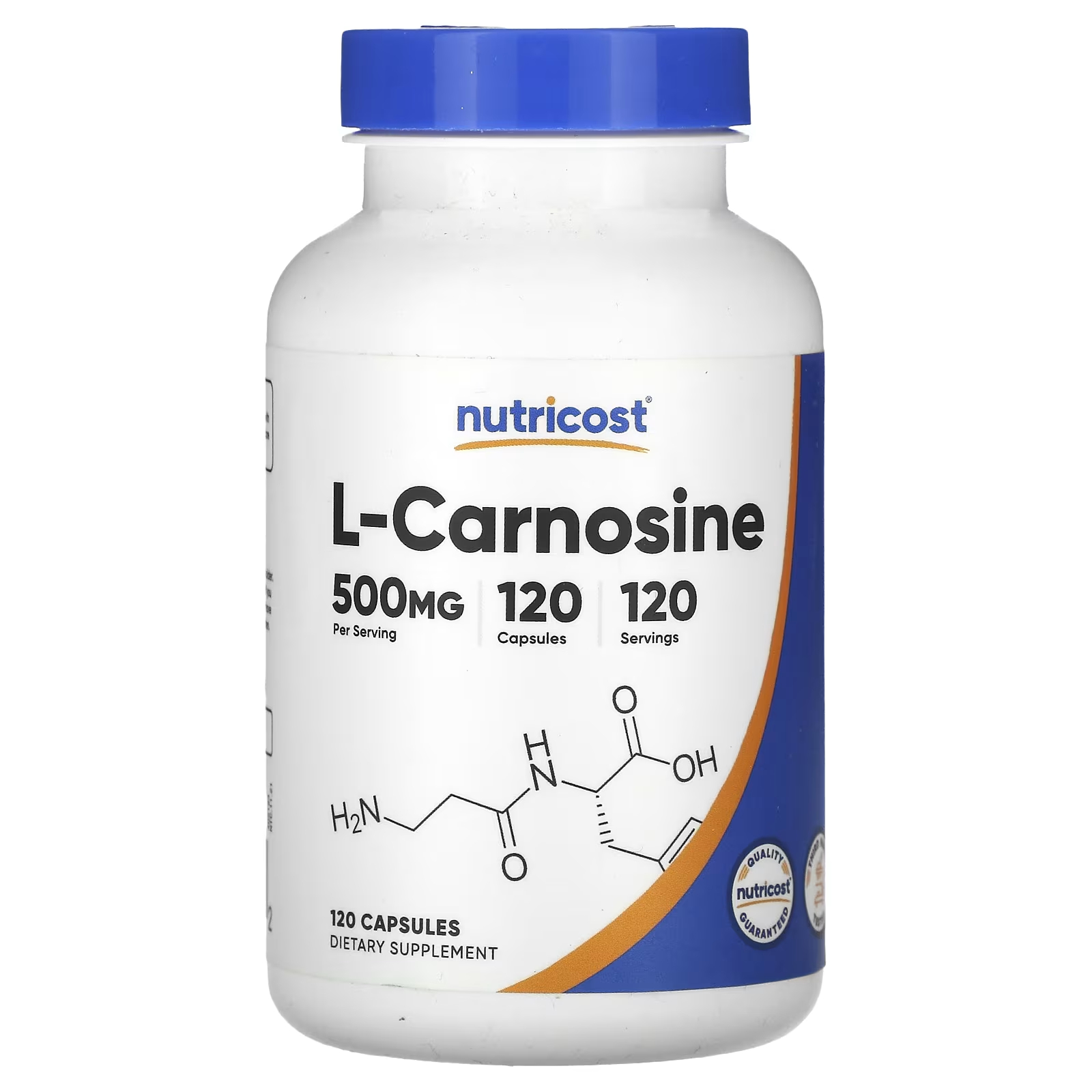 L-карнозин Nutricost 500 мг, 120 капсул