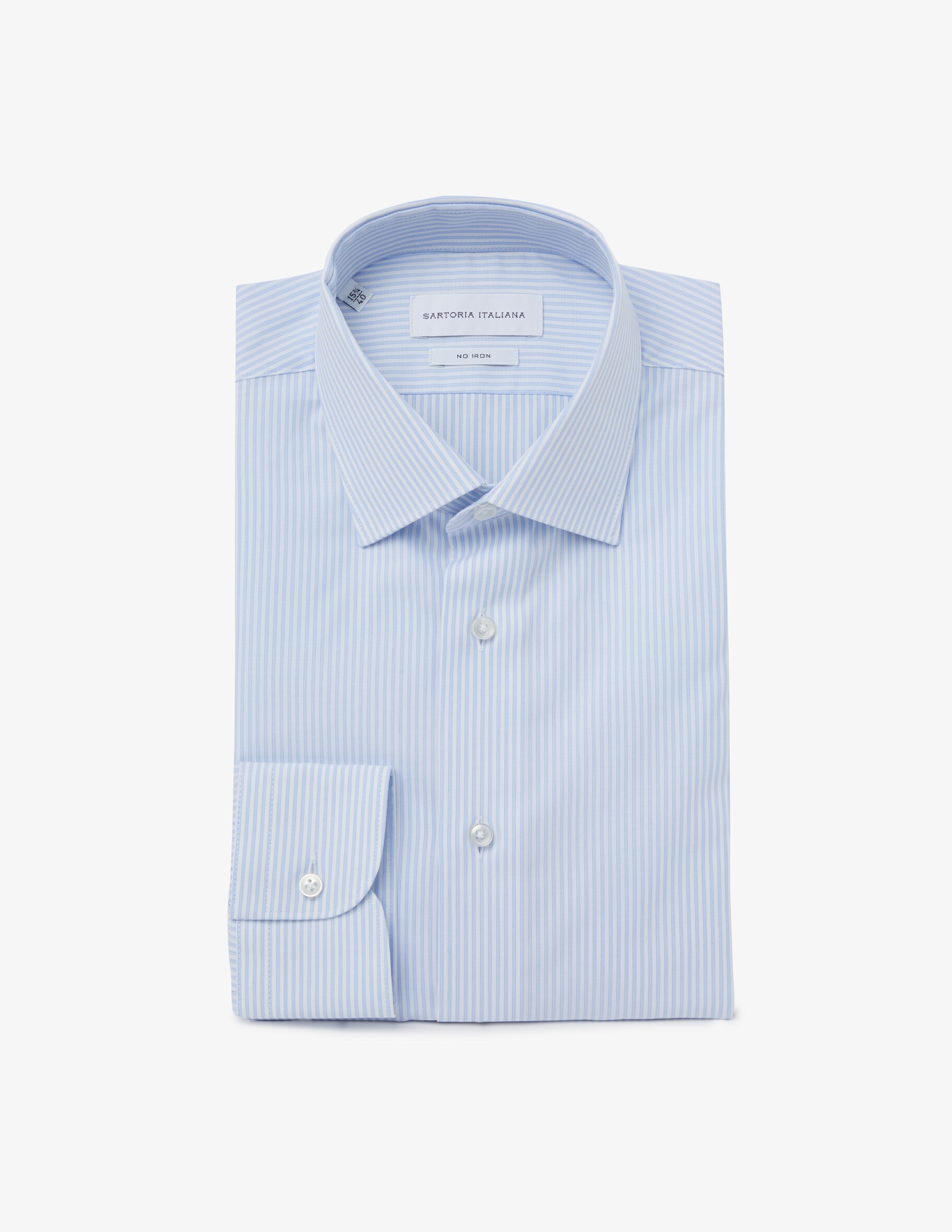 Рубашка современная на основе твила без утюга Sartoria Italiana, светло-синий