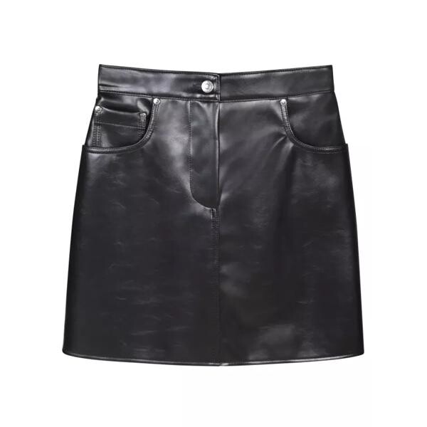 Юбка high waist mini skirt Msgm, черный leopard printing mini skirt ruffle hem high waist ruched drawstring bodycon skirt streetwear mini skirt