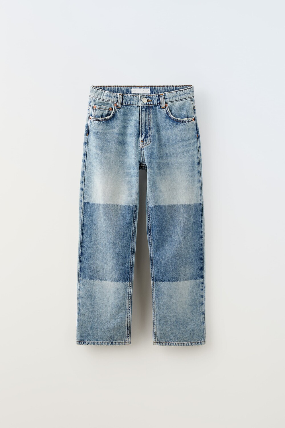 

Джинсы в лоскутках Zara, средне-синий