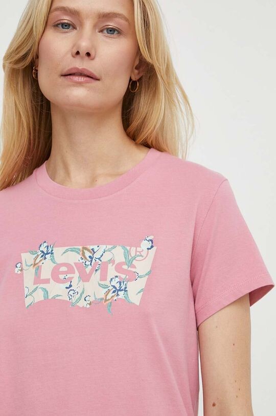 

Хлопковая футболка Levi's, розовый