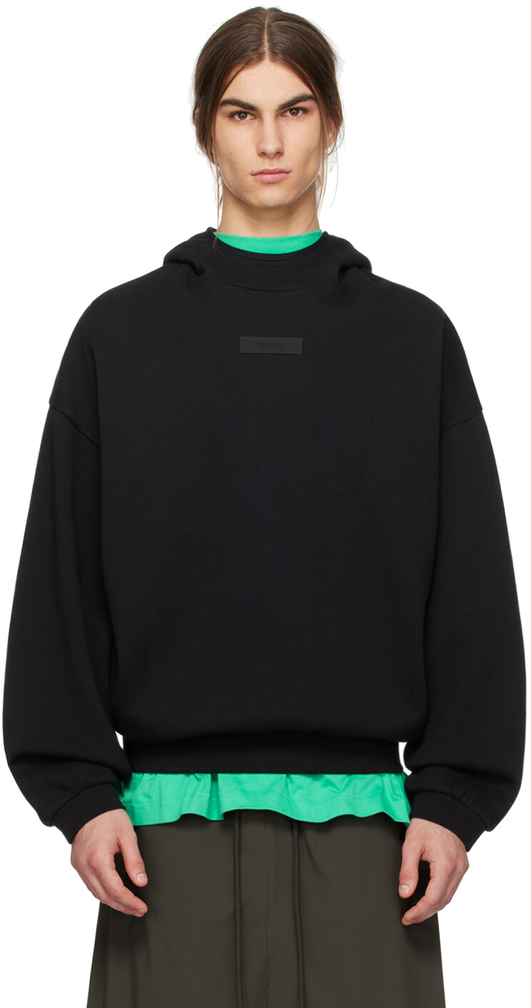

Толстовка с черной нашивкой Fear Of God Essentials, цвет Jet black