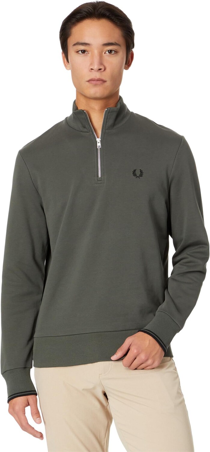 

Толстовка на молнии 1/2 Fred Perry, цвет Field Green