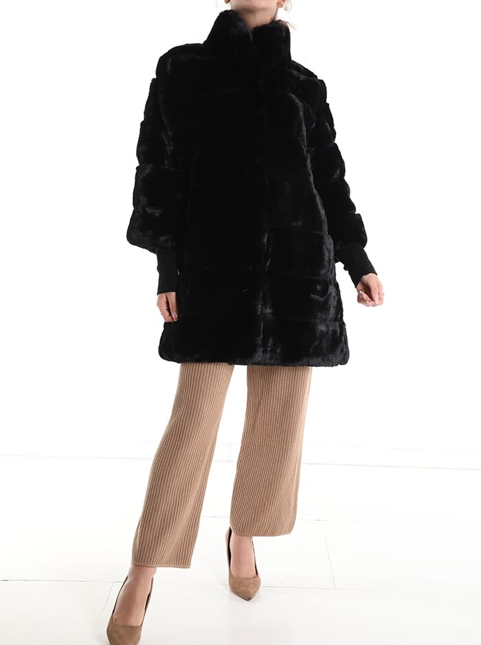 

Пальто Rollneck на молнии с карманами, черный