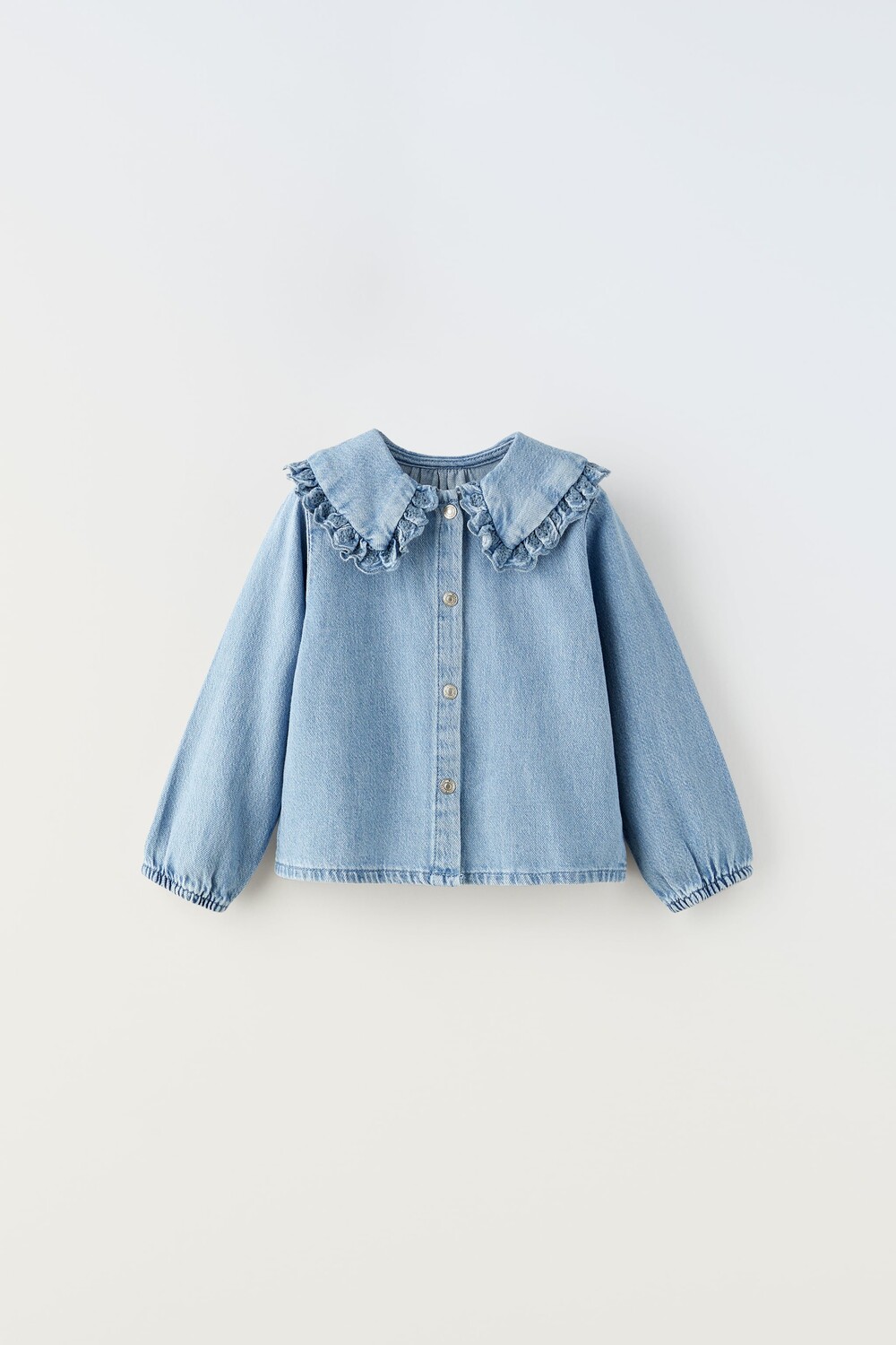 

Джинсовая рубашка с вышивкой Zara, синий