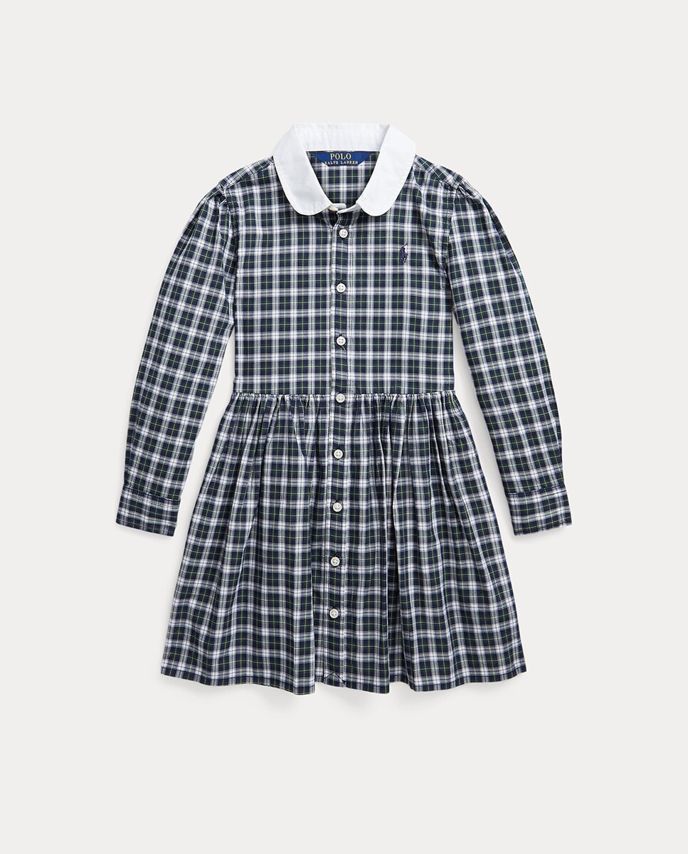 

Платье для девочки в клетку из хлопка Polo Ralph Lauren, темно-синий