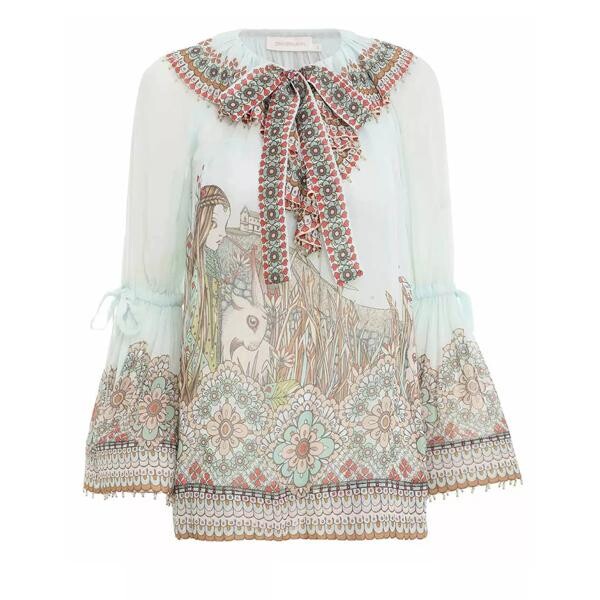

Футболка kaleidoscope ruffle bluse cpzp Zimmermann, мультиколор