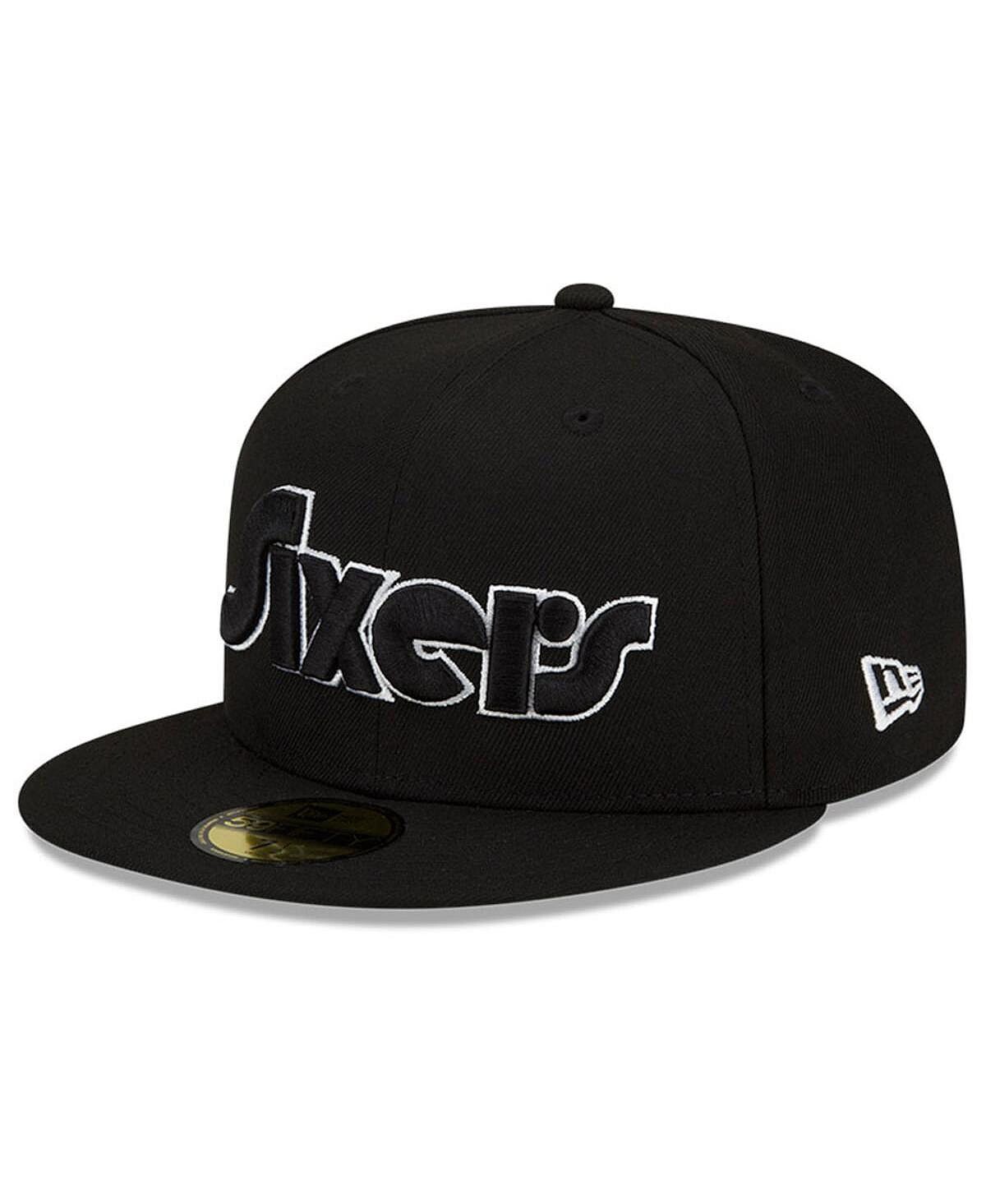 

Мужская черная, белая кепка Philadelphia 76Ers 2021/22 City Edition Official 59Fifty Fitted Hat New Era