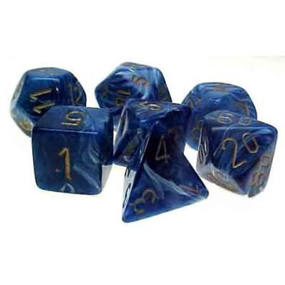 

Аксессуары Chessex Chessex Dice Set: Vortex Blue w/Gold (7)