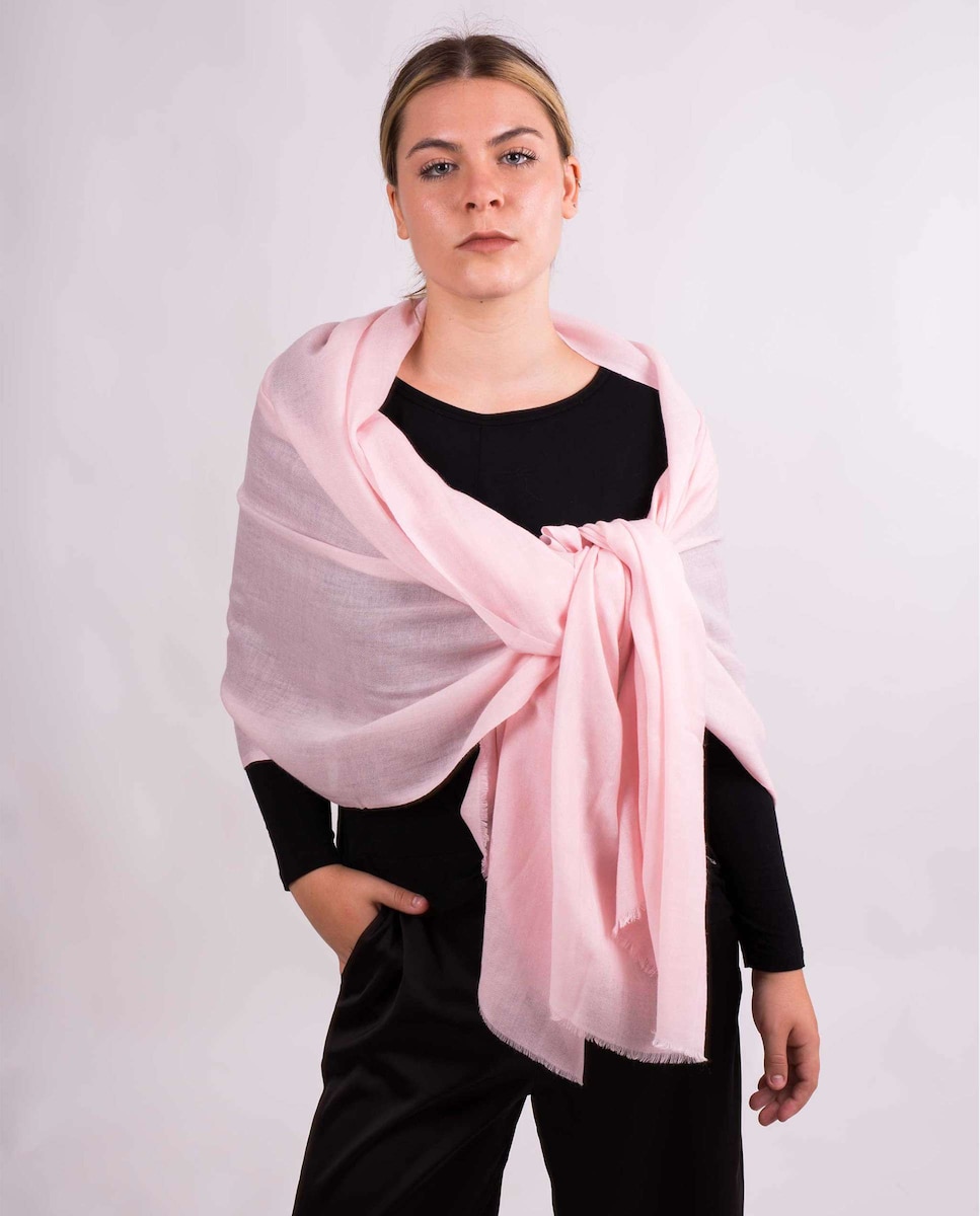 Женская шерстяная шаль розового цвета MR Complements, розовый цена и фото