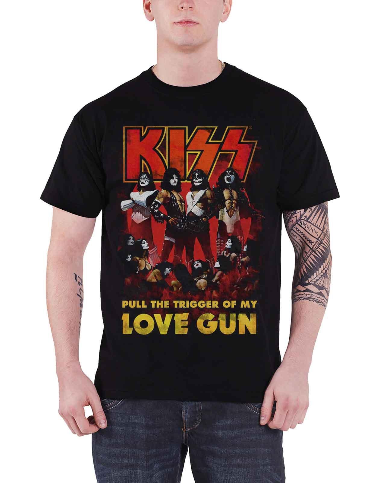 Светящаяся футболка Love Gun KISS, черный
