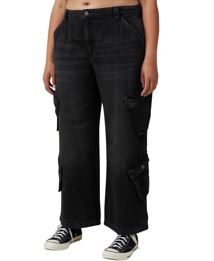

Женские супермешковатые джинсы карго COTTON ON, черный