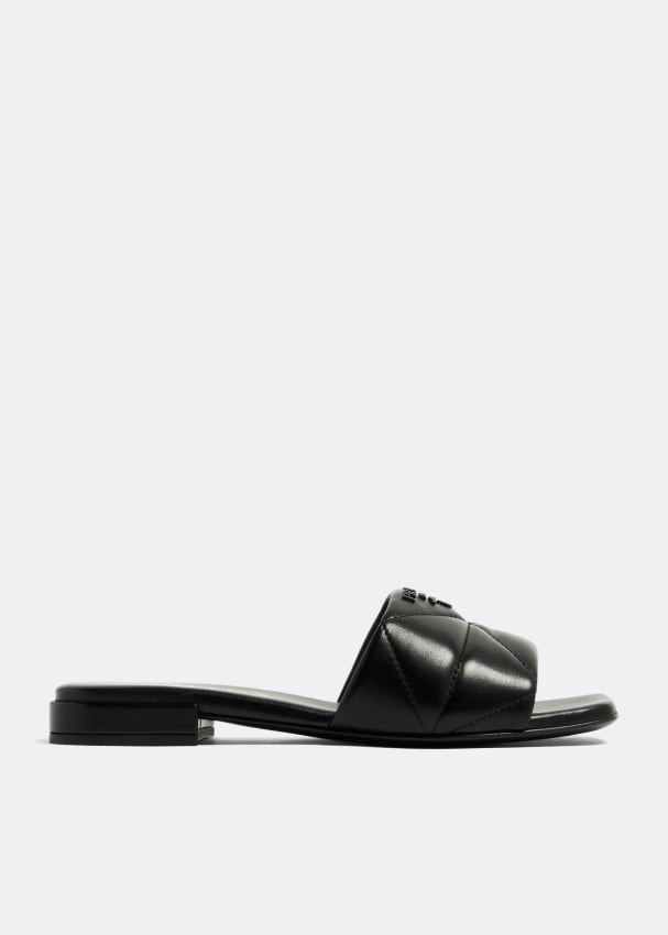 Сандалии Prada Quilted Nappa Leather Heeled, черный сандалии prada quilted nappa leather platform белый