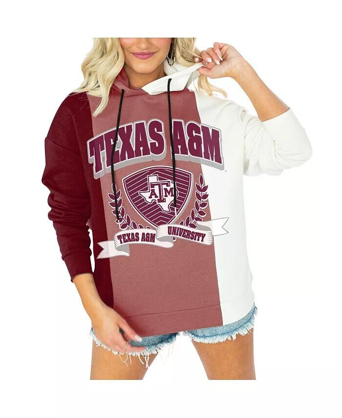

Женский бордовый пуловер с капюшоном и цветными блоками Texas A&M Aggies Hall of Fame Gameday Couture, красный