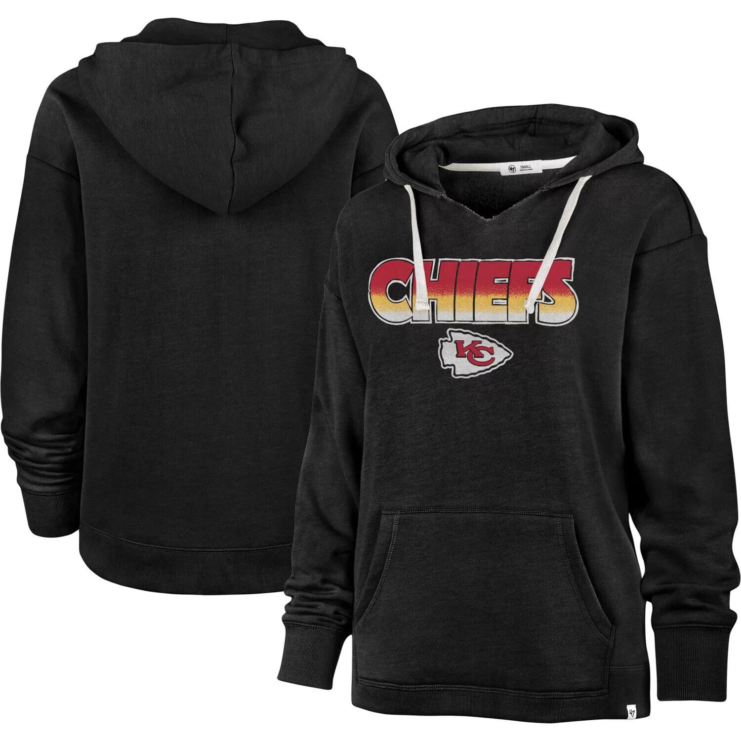 

Женский черный пуловер с капюшоном Kansas City Chiefs '47 Color Rise Kennedy
