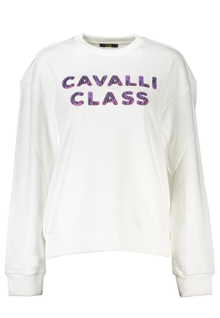 

Хлопковый свитер с логотипом Cavalli Class, белый