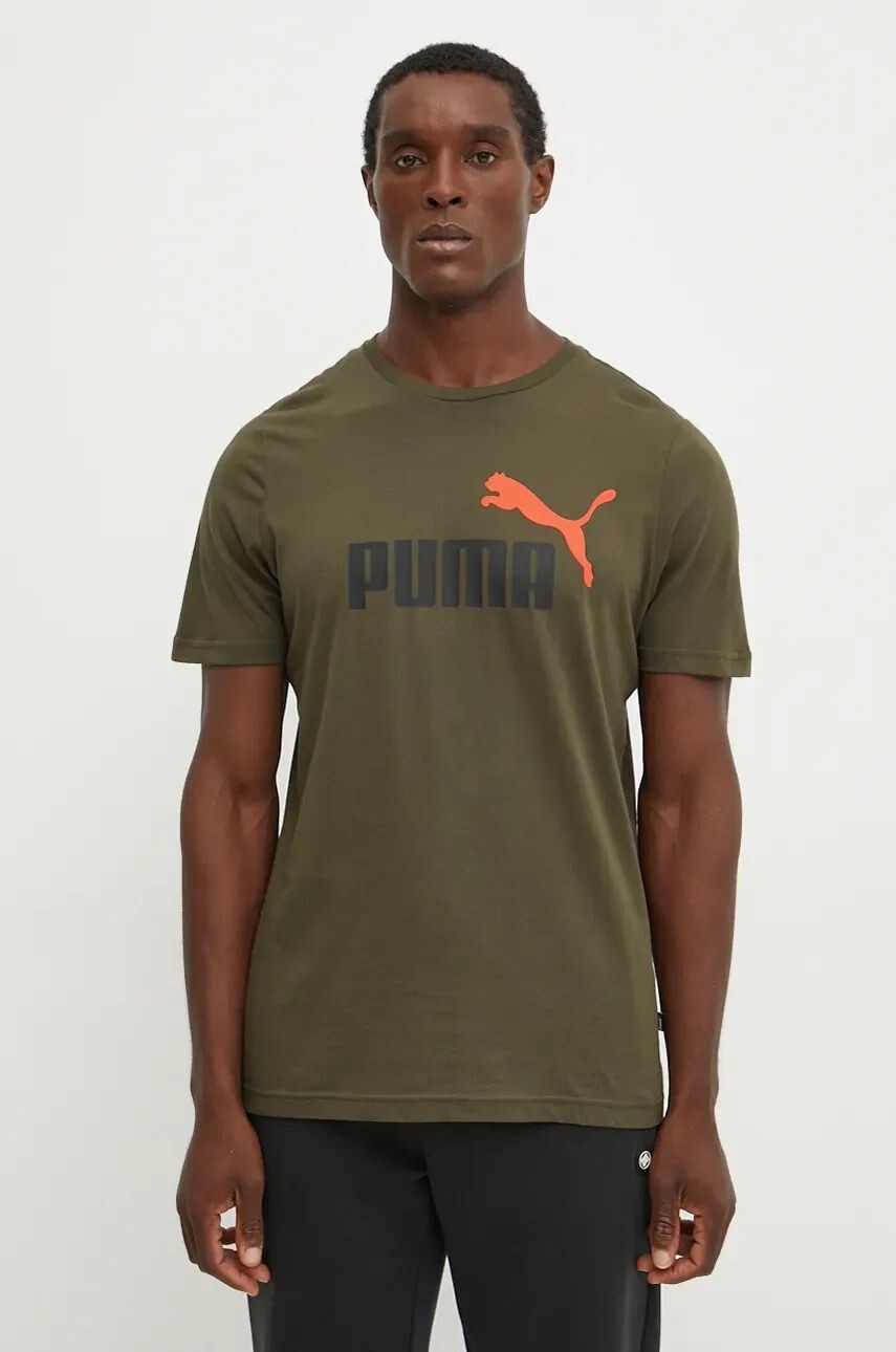 

Хлопковая футболка Puma, коричневый