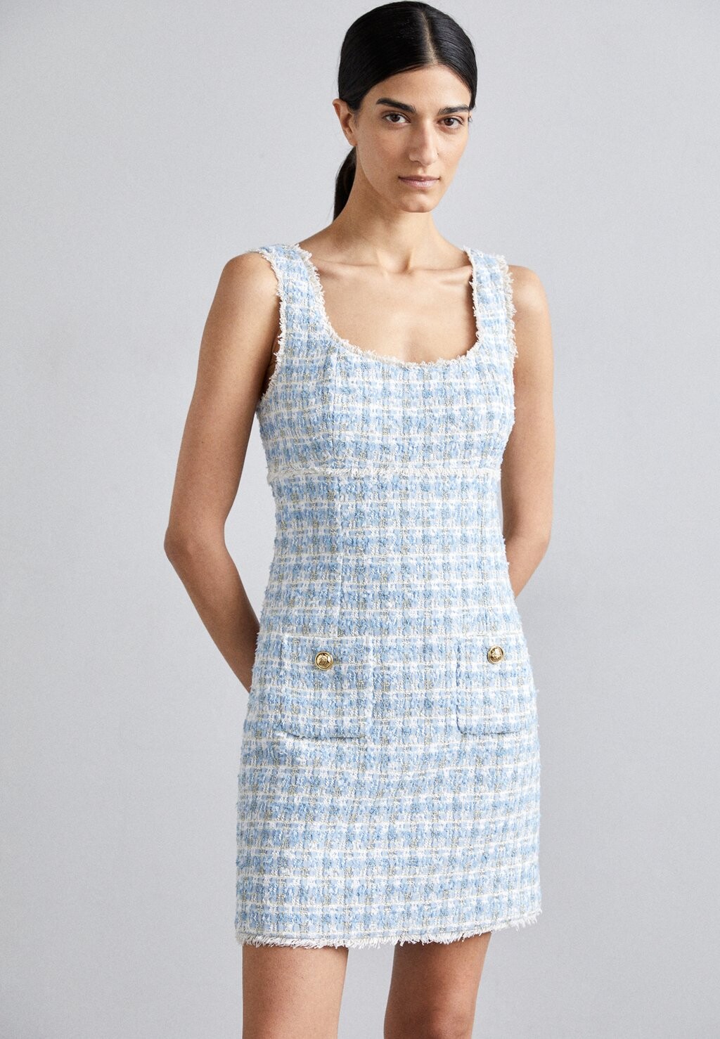

Платье летнее Robe Courte Bretelle sandro, цвет bleu/argent