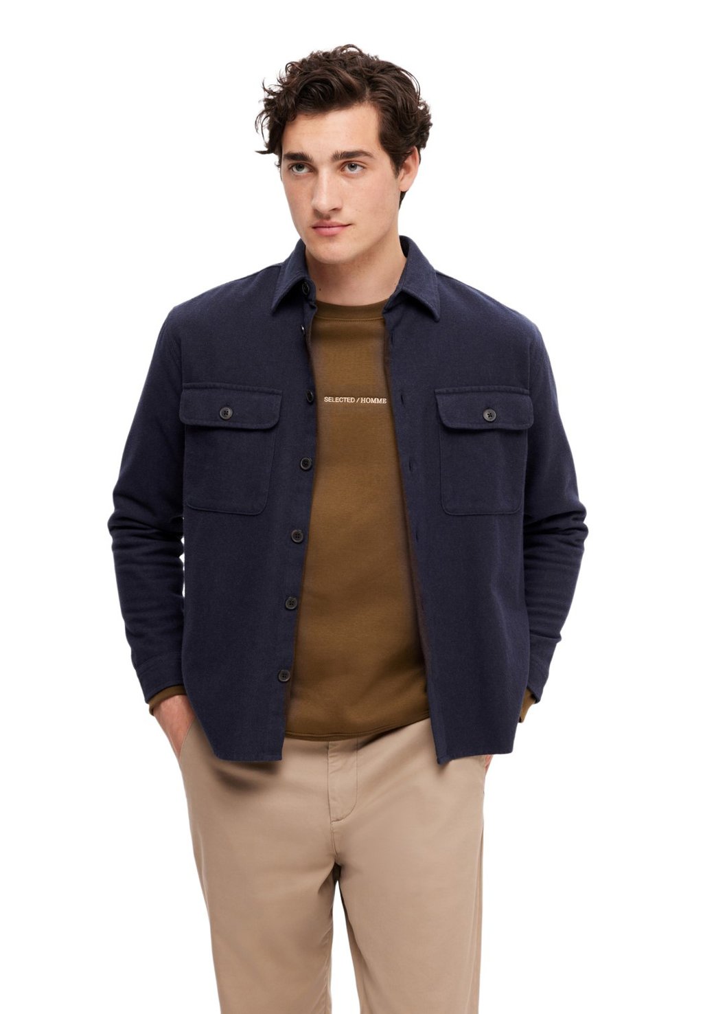 Куртка Selected Homme SLHLOOSEMASON-TWILL W NOOS, цвет navy blazer